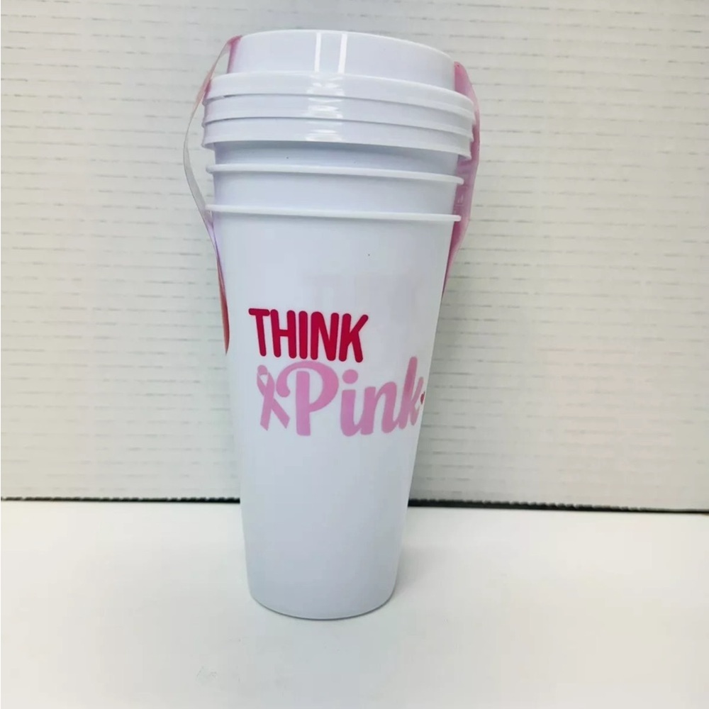 New-Greenbrier. Reusable Cup   “Think Pink”. BPA Free. 12 0z.